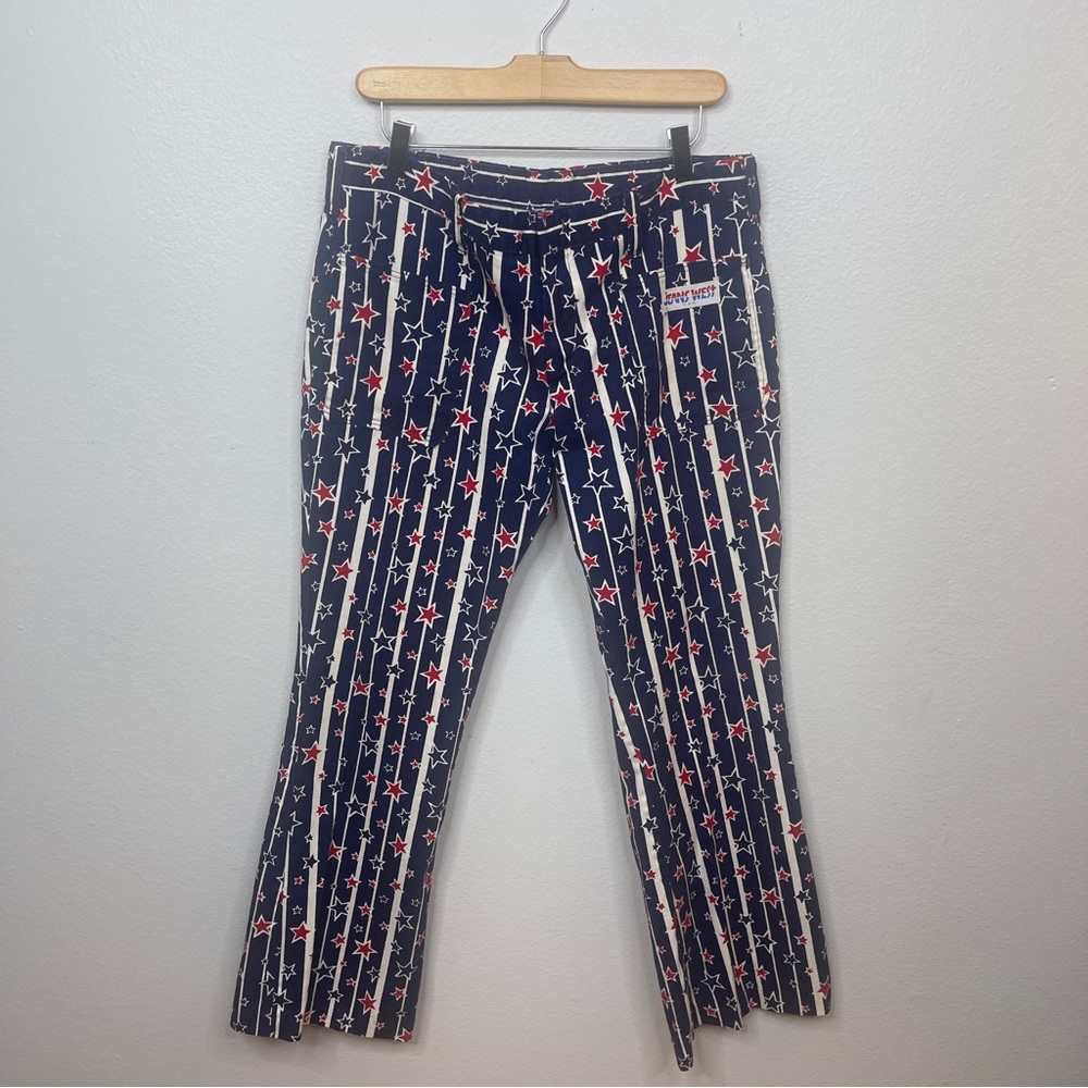 70s Vintage Boot Cut Jeans Red White Blue Stars and Stripes 4th of July